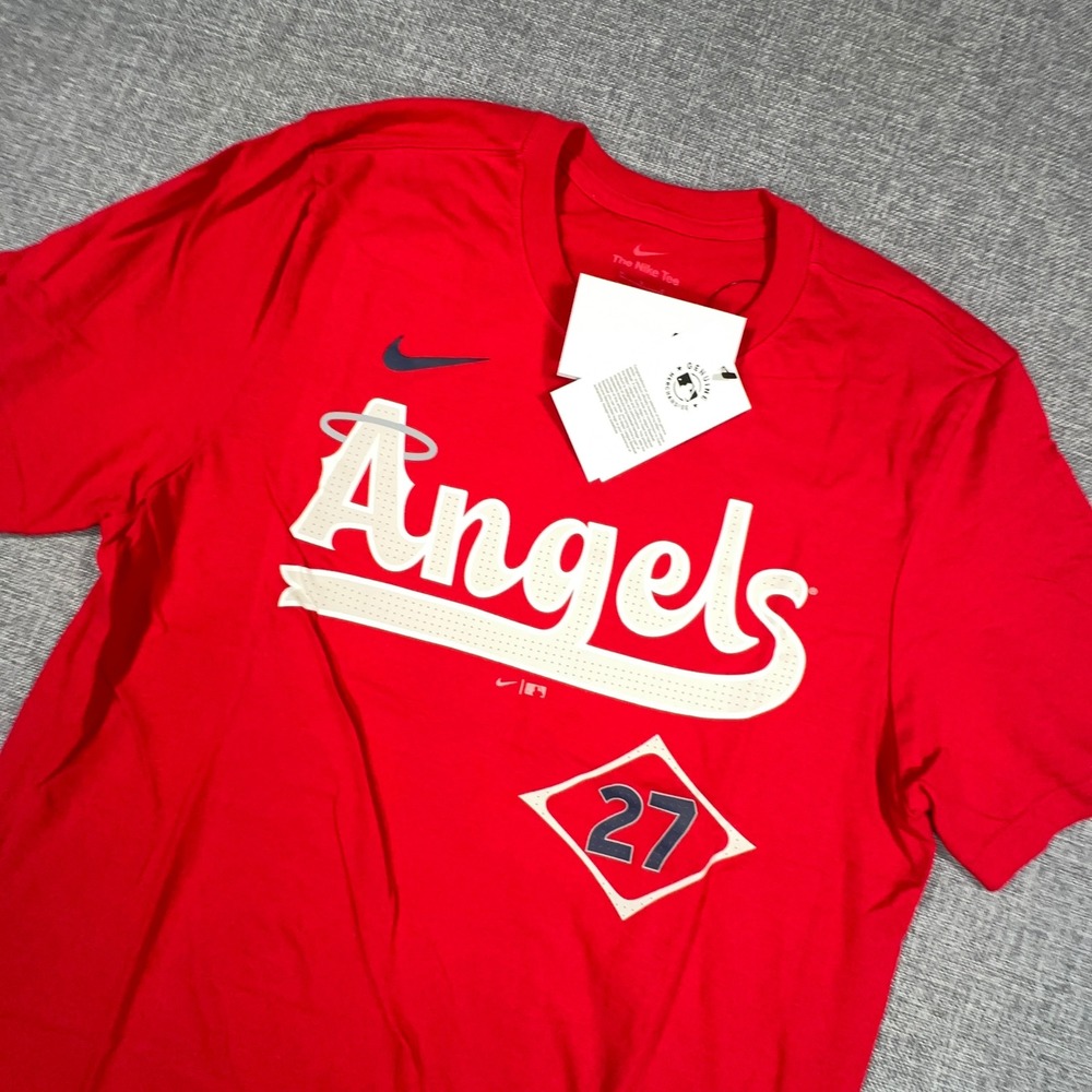 Nike Mike Trout Los Angeles Angels City Connect Fuse T-Shirt Mens Medium Red NEW